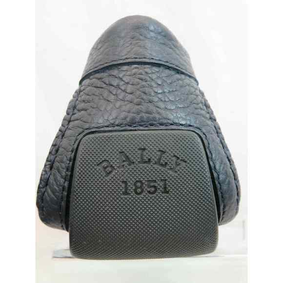 NIB BALLY DRULIO NAVY GRAINED LEATHER METAL LOGO DRIVING LOAFERS US 11.5 ITALY main image 10